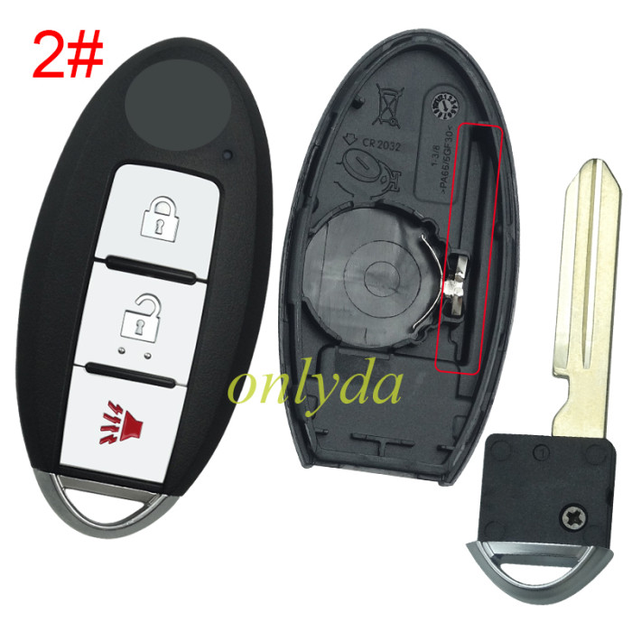 For Nissan   remote key blank with Nissan original badge ,without  buckle,With light hole for new model, pls choose button model