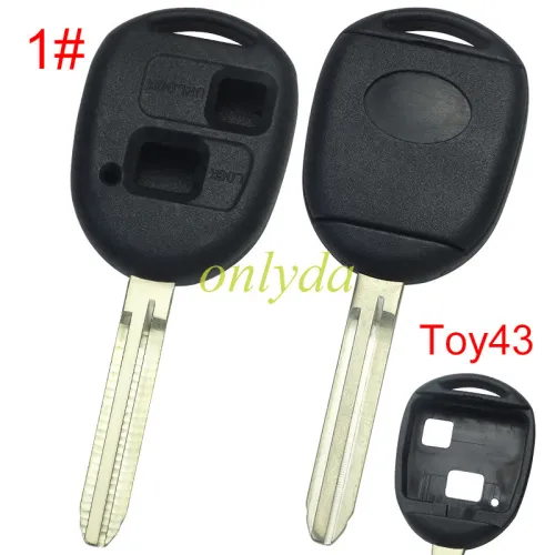 Super Stronger GTL shell  Toyota upgrade 2 button key shell with badge , pls choose blade model