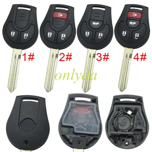 For Nissan  remote key blank with badge pls choose button model