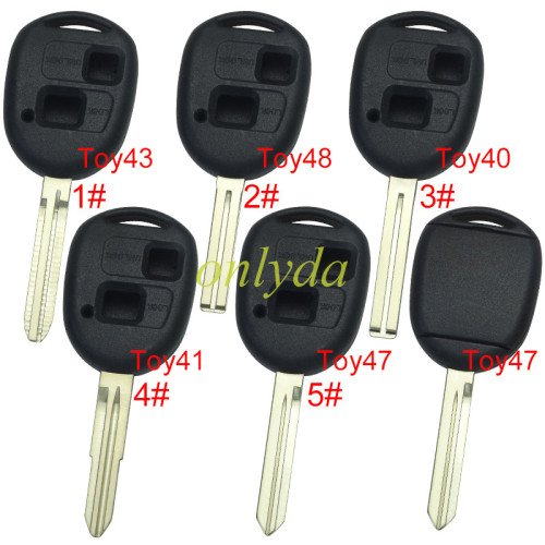 Super Stronger GTL shell  Toyota upgrade 2 button key shell without badge,pls choose blade model