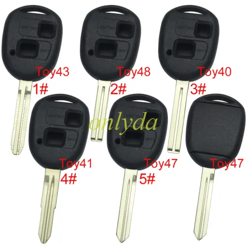 Super Stronger GTL shell  Toyota upgrade 2 button key shell without badge,pls choose blade model