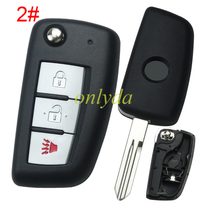 For Nissan remote key blank with badge, blade NSN14(length 40mm) , pls choose button model
