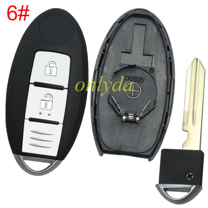 For Nissan remote  key blank with badge, with balde ,T-shaped interior for old model, pls choose button model