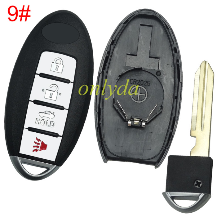 For Infinite remote key blank with badge ,T-shaped interior. pls choose button model
