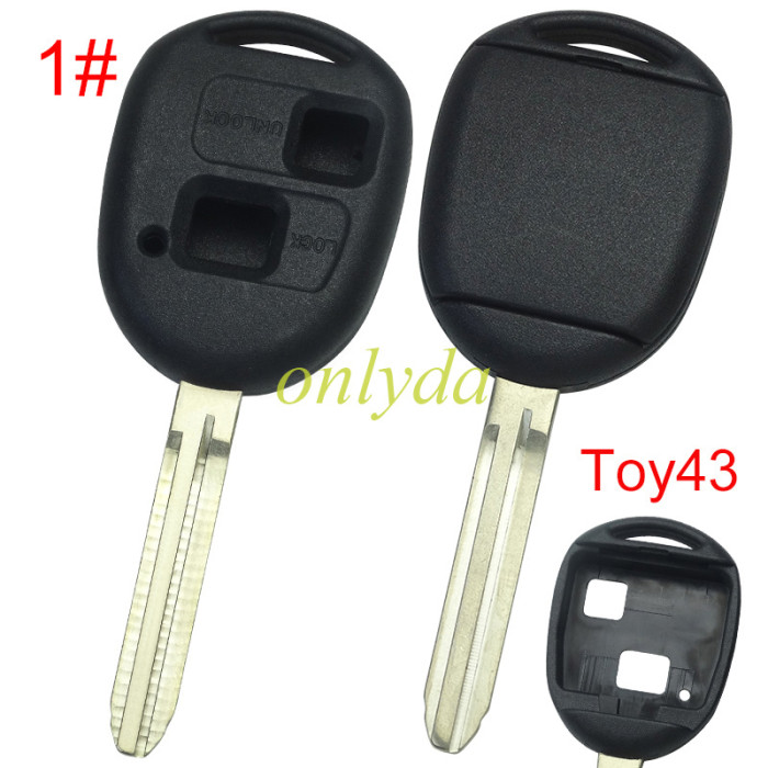 【Super Stronger GTL shell ， no badge】 for Toyota/Lexus upgrade 2 button key shell without badge,pls choose blade model