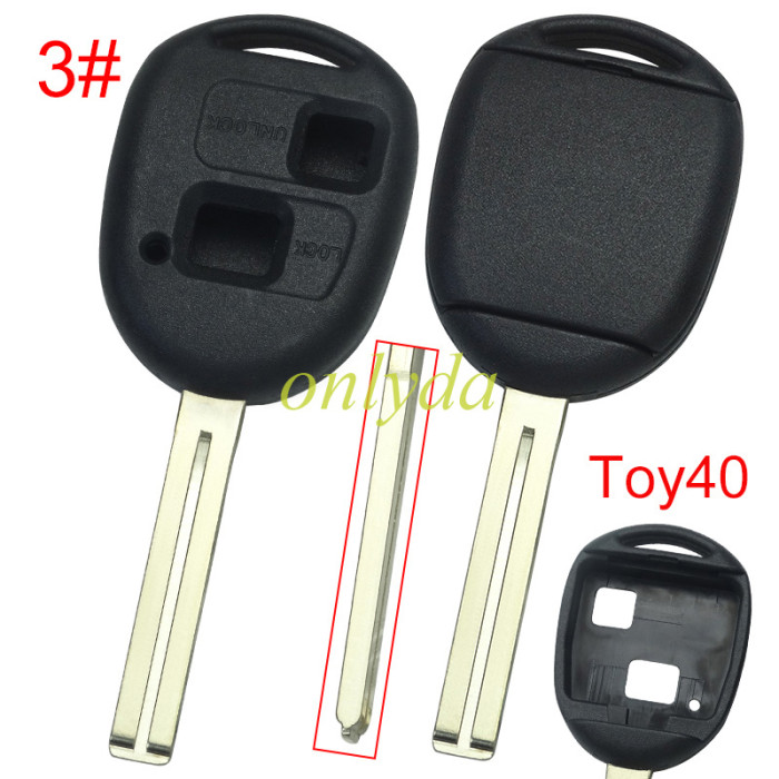 【Super Stronger GTL shell ， no badge】 for Toyota/Lexus upgrade 2 button key shell without badge,pls choose blade model
