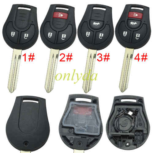 For Nissan  remote key blank without badge pls choose button model