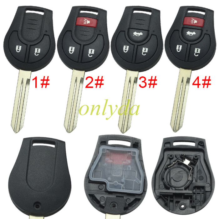 For Nissan  remote key blank without badge pls choose button model