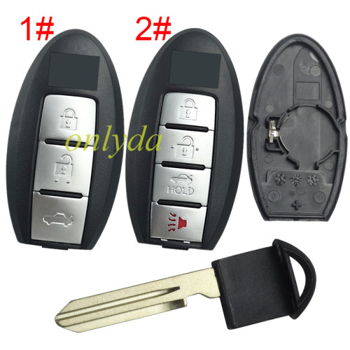 For Nissan  remote  key blank with GTR badge， pls choose button  model