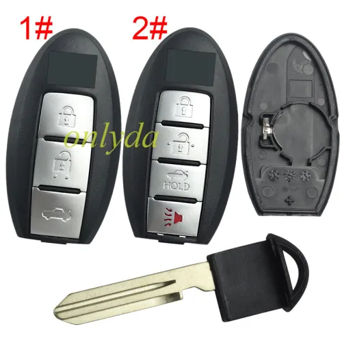 For Nissan  remote  key blank with GTR badge， pls choose button  model