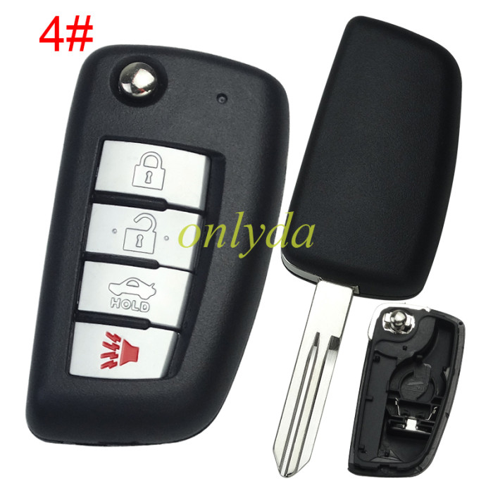 For Nissan remote key blank without badge, blade NSN14 (length 40mm) , pls choose button model