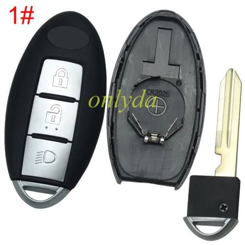 For Infinite remote key blank with badge ,T-shaped interior. pls choose button model