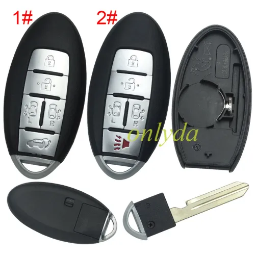 For Nissan 5 button  remote key blank without badge with blade , without buckle for new model , pls choose button model