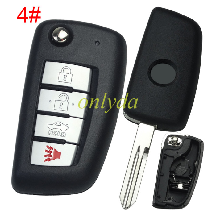 For Nissan remote key blank with badge, blade NSN14(length 40mm) , pls choose button model