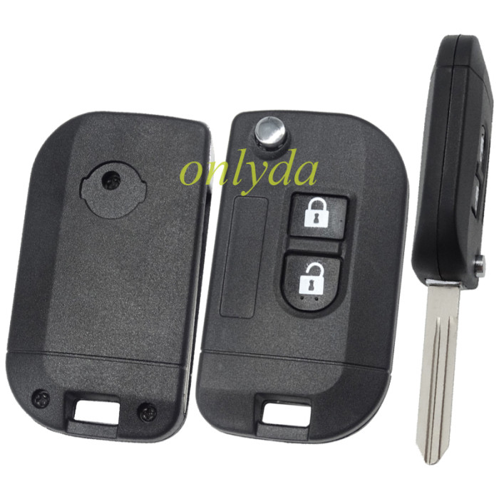 For Nissan modified  remote key shell  2 button with badge