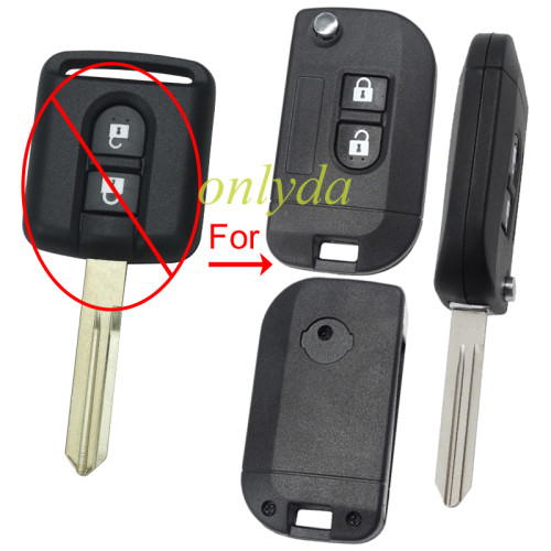 For Nissan modified  remote key shell  2 button with badge