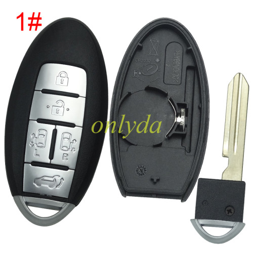 For Nissan 5 button  remote key blank without badge with blade , without buckle for new model , pls choose button model