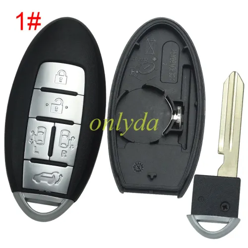 For Nissan 5 button  remote key blank without badge with blade , without buckle for new model , pls choose button model