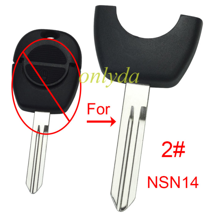 For Nissan 2 button A32 remote Key head， 1# NSN11,2#NSN14, pls choose blade model