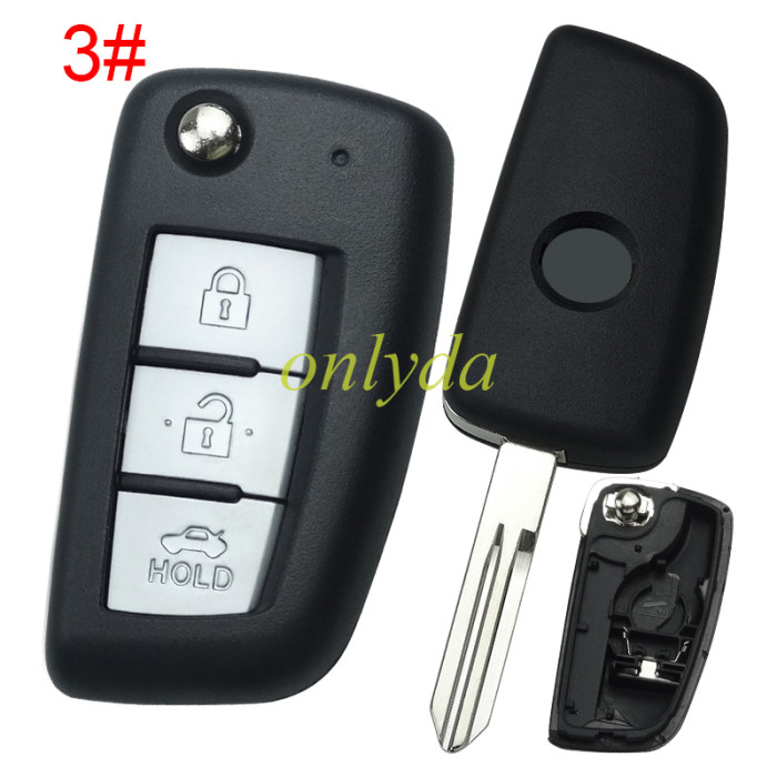 For Nissan remote key blank with badge, blade NSN14(length 40mm) , pls choose button model