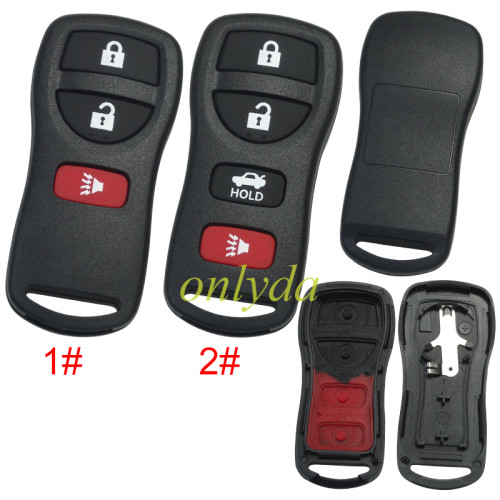 For Nissan  SENTRA  Remote  Shell with Rubber Pad， pls choose button