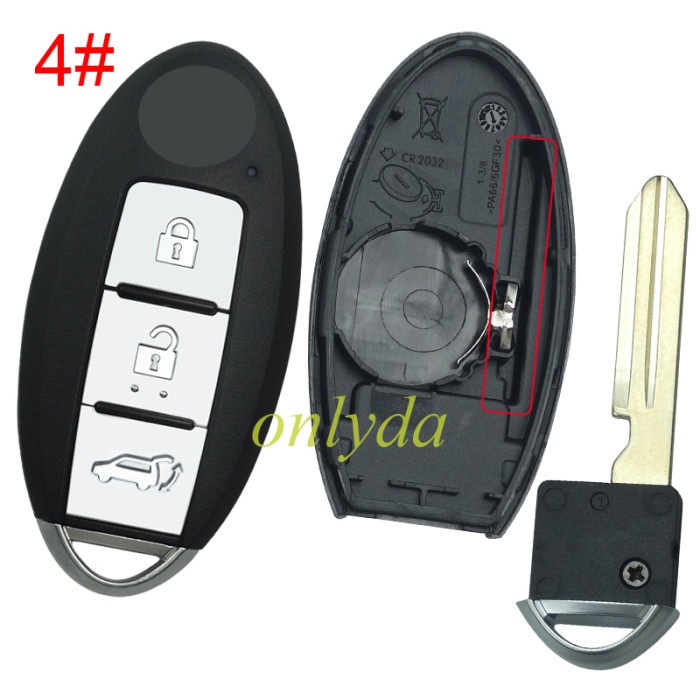 For Nissan   remote key blank with Nissan original badge ,without  buckle,With light hole for new model, pls choose button model
