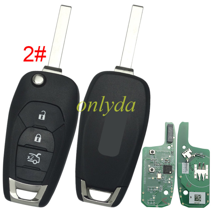 For Chevrolet original 3 button remote key  HITAG AES NXP61M02  4A chip-434mhz