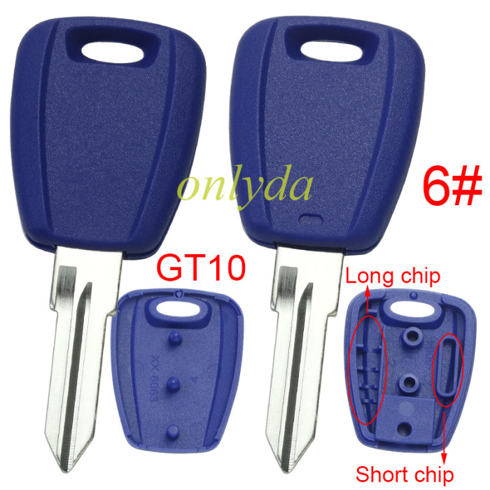 Super Stronger GTL shell  Fiat transponder key blank with SIP22/DT15R/GT10 blade, There are two chip slots （can put TPX long chip and short chip),  Pls choose model .