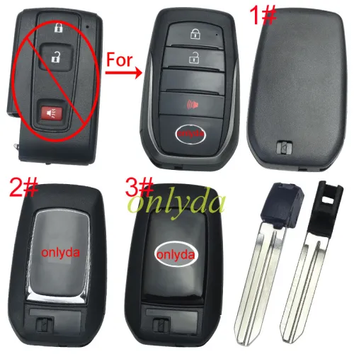 For Toyota 2+1 button modified key shell ,please choose the badge