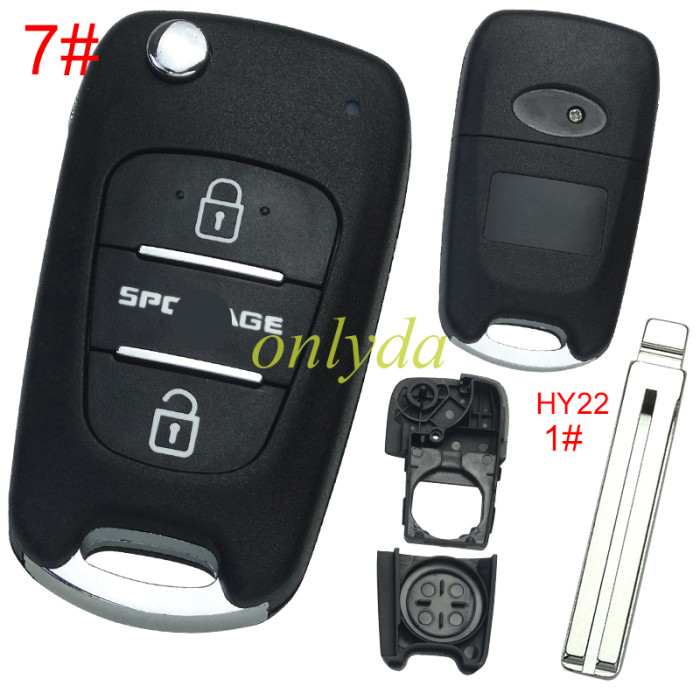 For Hyundai 3 button remote key blank  with badge , with HY22 blade , pls choose button