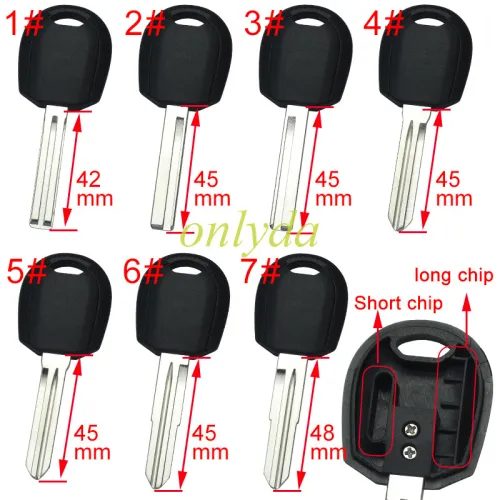 For kia transponder key blank without logo   with chip slot place with blade . pls choose blade model