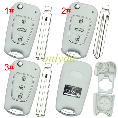 For KIA  3 button remote key blank with black shell with badge , pls choose button