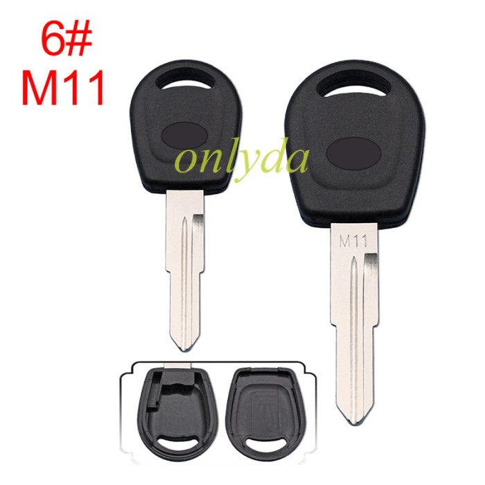 For Chery transponder key blank with chip slot with badge , pls choose blade model