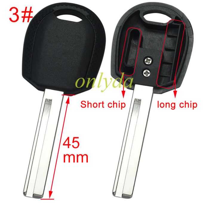 For kia transponder key blank without logo   with chip slot place with blade . pls choose blade model