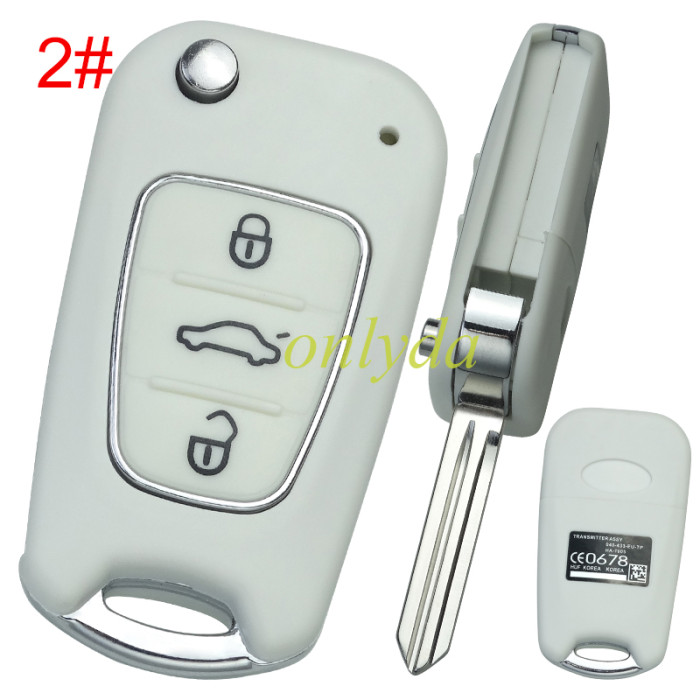 For KIA  3 button remote key blank with black shell with badge , pls choose button