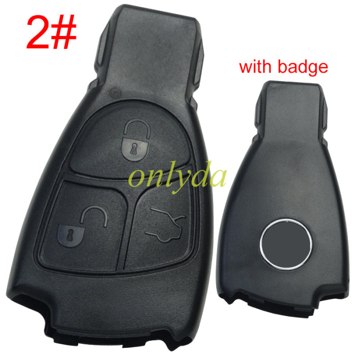 For Benz  remote key blank with badge, pls choose the button