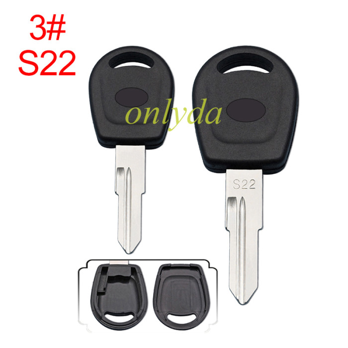 For Chery transponder key blank with chip slot with badge , pls choose blade model
