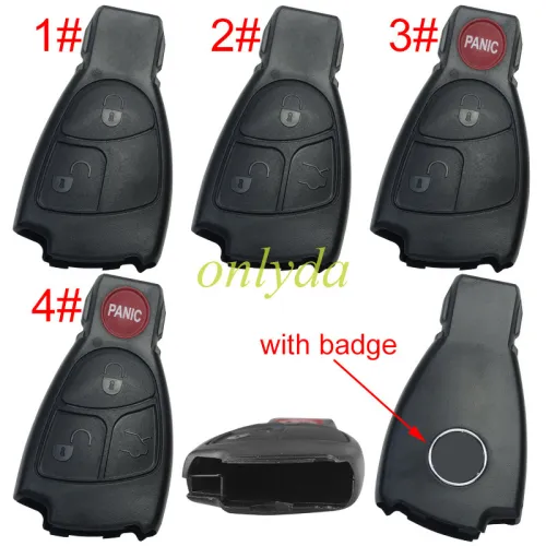 For Benz  remote key blank with badge, pls choose the button