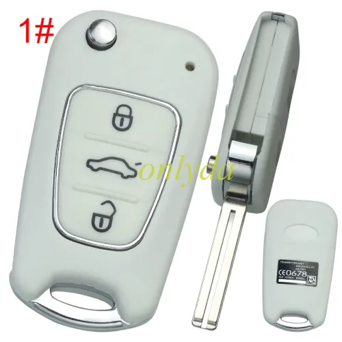 For Hyundai 3 button remote key blank with black shell with badge , pls choose button