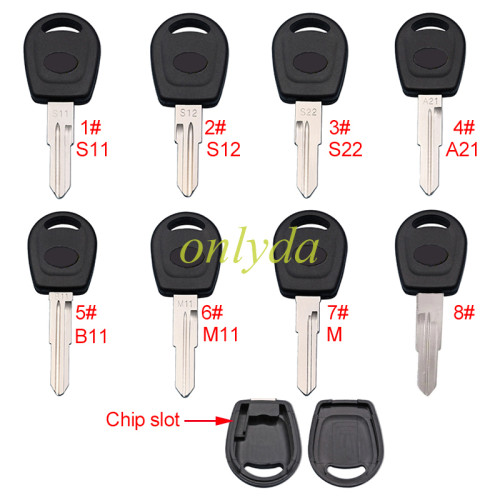 For Chery transponder key blank with chip slot with badge , pls choose blade model