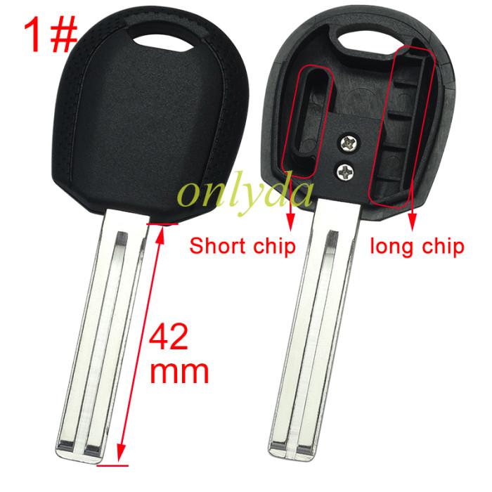For kia transponder key blank without logo   with chip slot place with blade . pls choose blade model