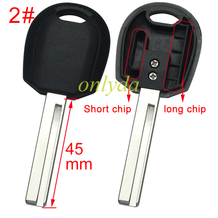For kia transponder key blank without logo   with chip slot place with blade . pls choose blade model