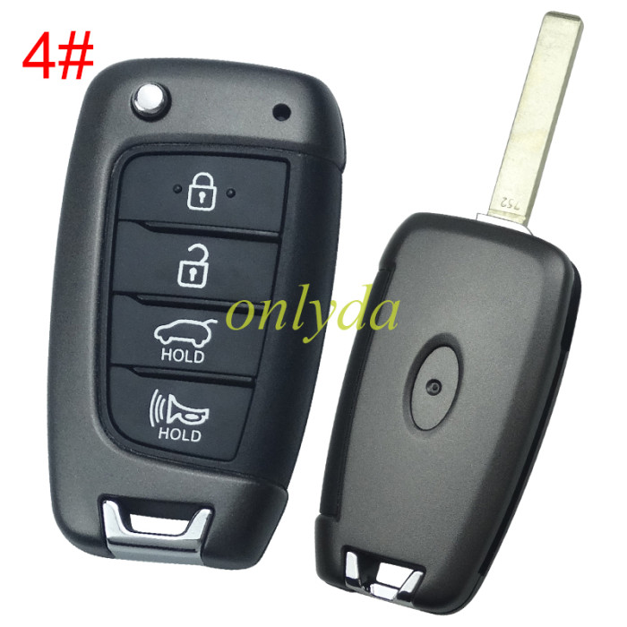For Hyundai  remote key blank with badge , pls choose button