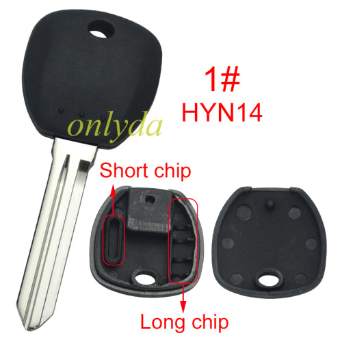 Super Stronger GTL shell  hyundai transponder key blank with HYN14/HYN14R blade,can put TPX long chip , pls choose blade
