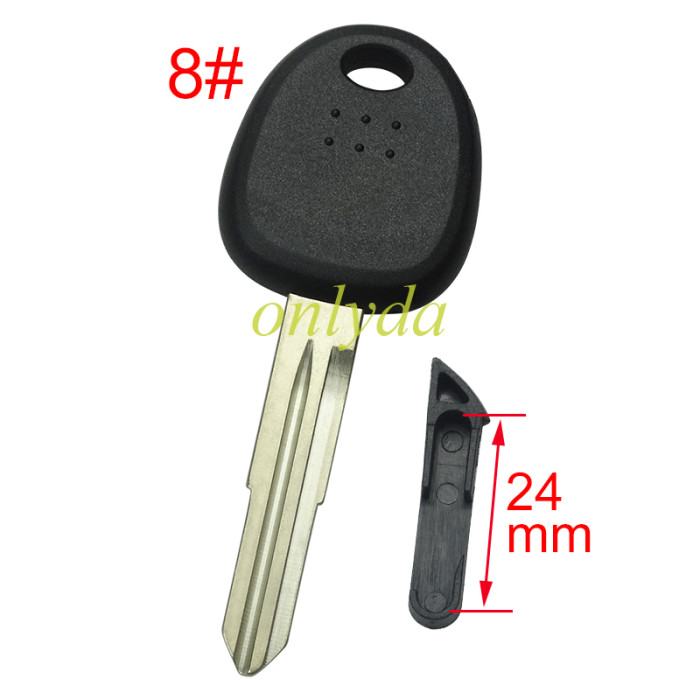 For Hyundai transponder key shell with balde  ,without badge ，Long latch 24mm , pls choose blade