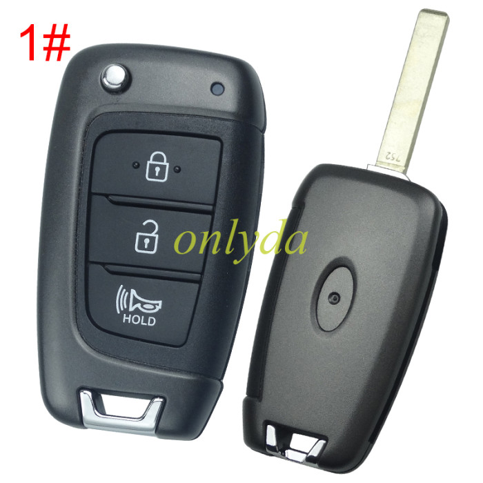 For Hyundai  remote key blank with badge , pls choose button