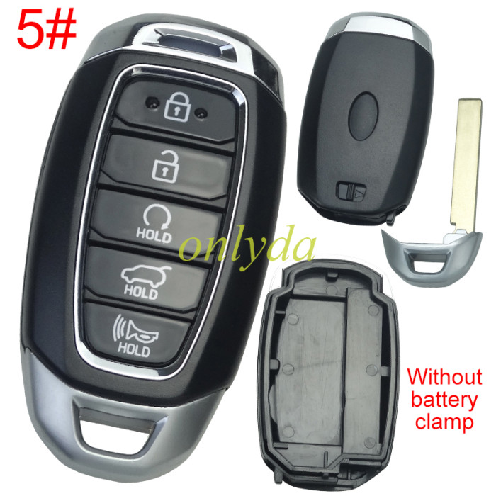 For Hyundai  remote key blank without battery clamp ,with badge , pls choose button