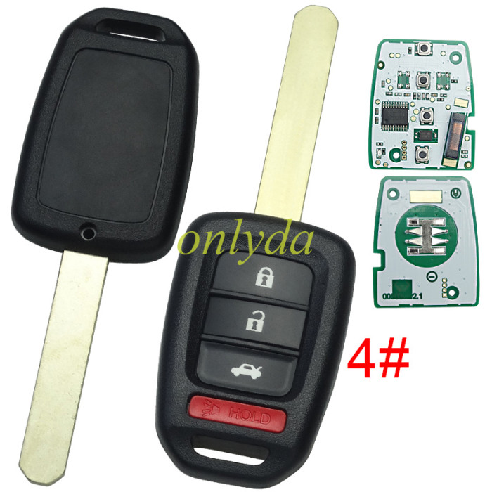 For Honda  remote key with PCF7961/HITAG 3 313.8mhz, pls choose button  FCC ID:MLBHLIK6-1T