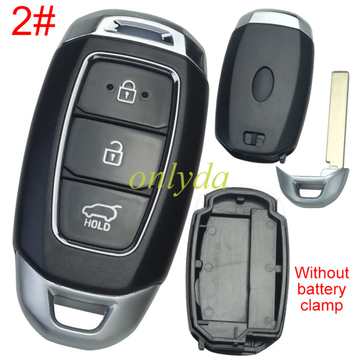 For Hyundai  remote key blank without battery clamp ,with badge , pls choose button