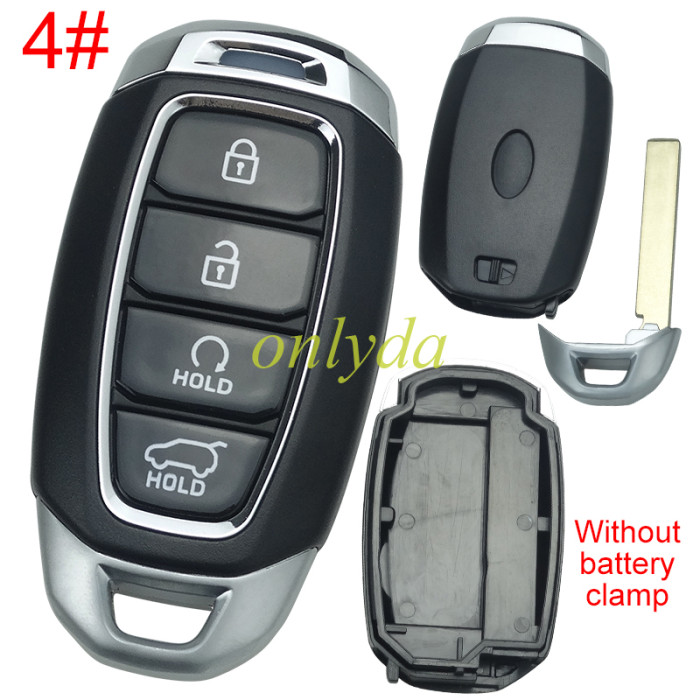 For Hyundai  remote key blank without battery clamp ,with badge , pls choose button